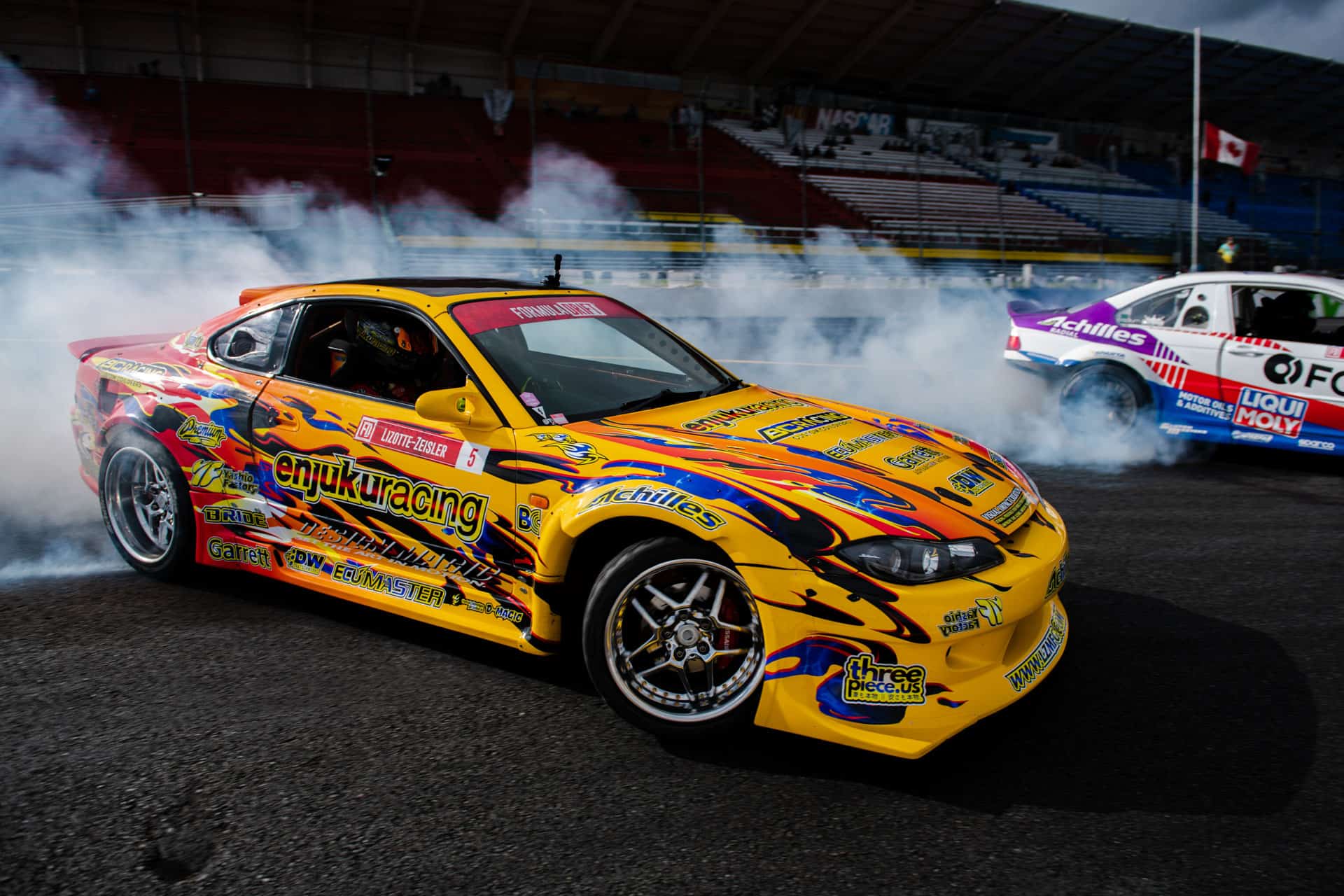 Adam LZ's Nissan S15 running BC Racing ZR coilovers at Formula Drift Pro